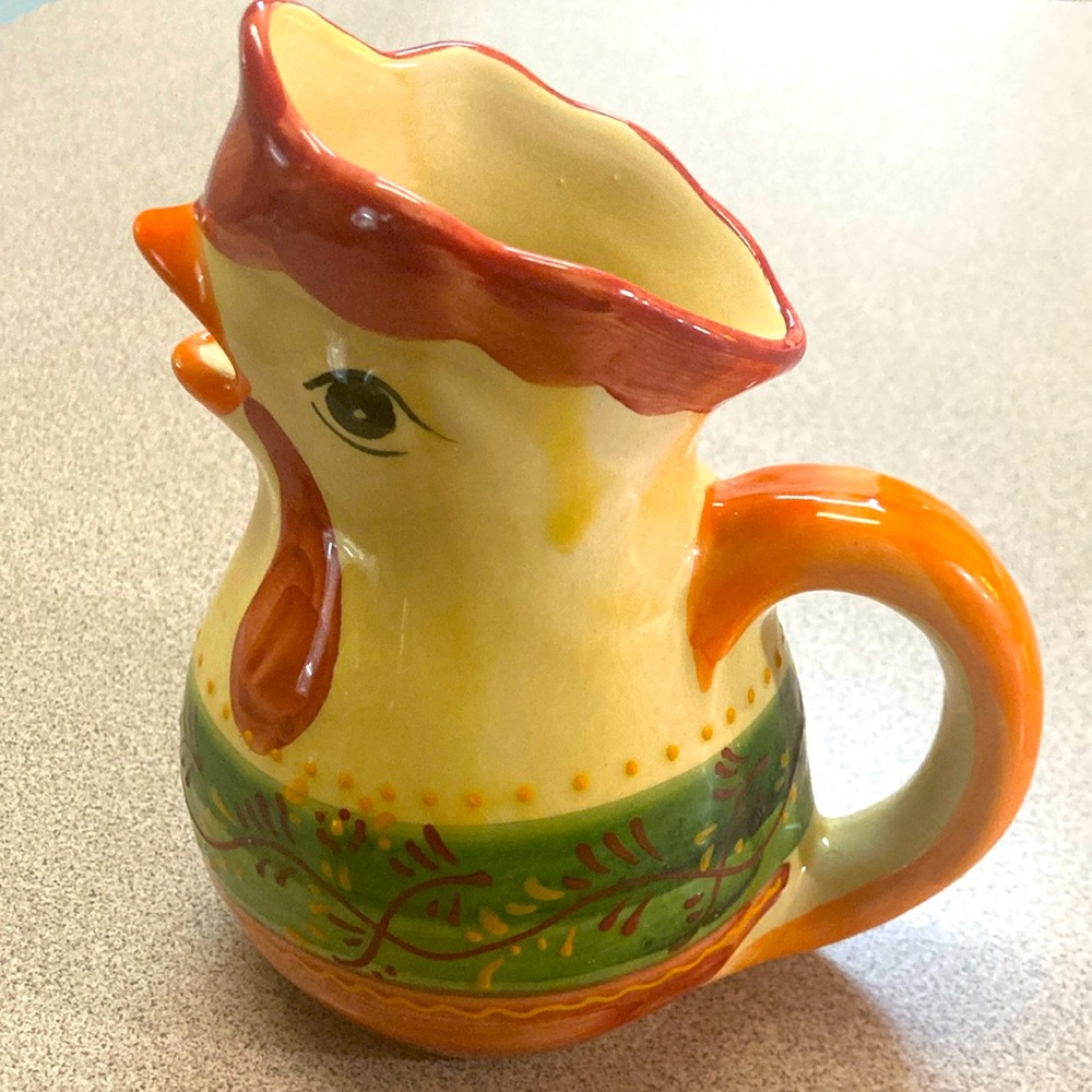 Colorful Ceramic Rooster Pitcher
